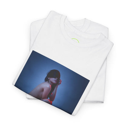 Sensual Blindfolded Girl T-Shirt - Unique and Eye-catching Art Tee