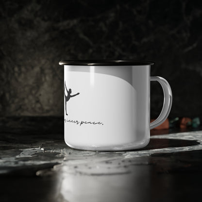 Find Your Inner Peace Enamel Camp Cup - Yoga Pose Design