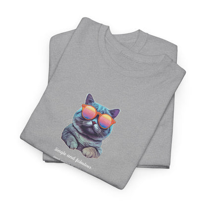 Single and Fabulous Cat T-Shirt Funny Cat Hair Shirt for Women