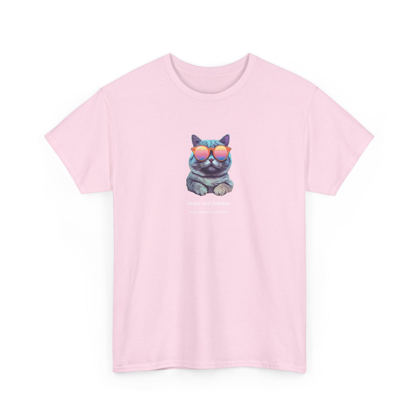 Single and Fabulous Cat T-Shirt Funny Cat Hair Shirt for Women