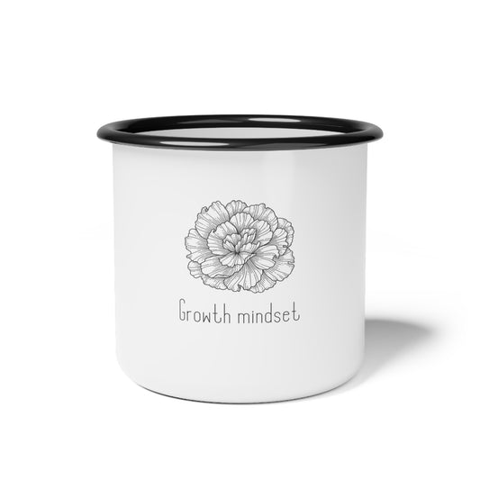 Growth Mindset Enamel Camp Cup - Blooming Flower Design