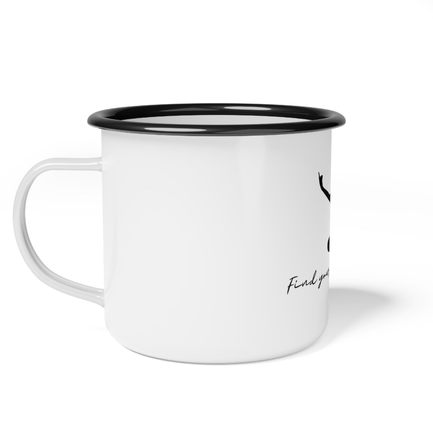 Find Your Inner Peace Enamel Camp Cup - Yoga Silhouette Design