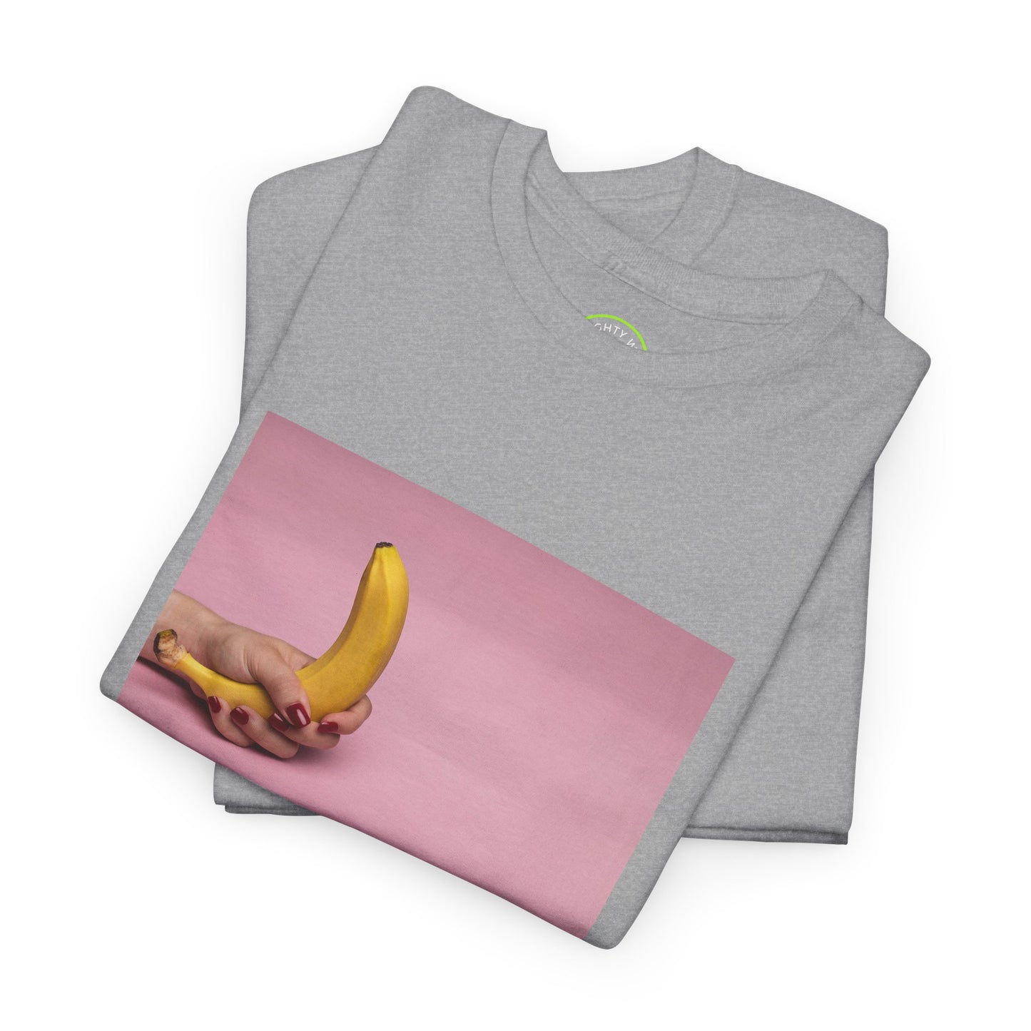 Erotic Girl's Hand Holding Banana Tight Tee - Unique and Provocative Design