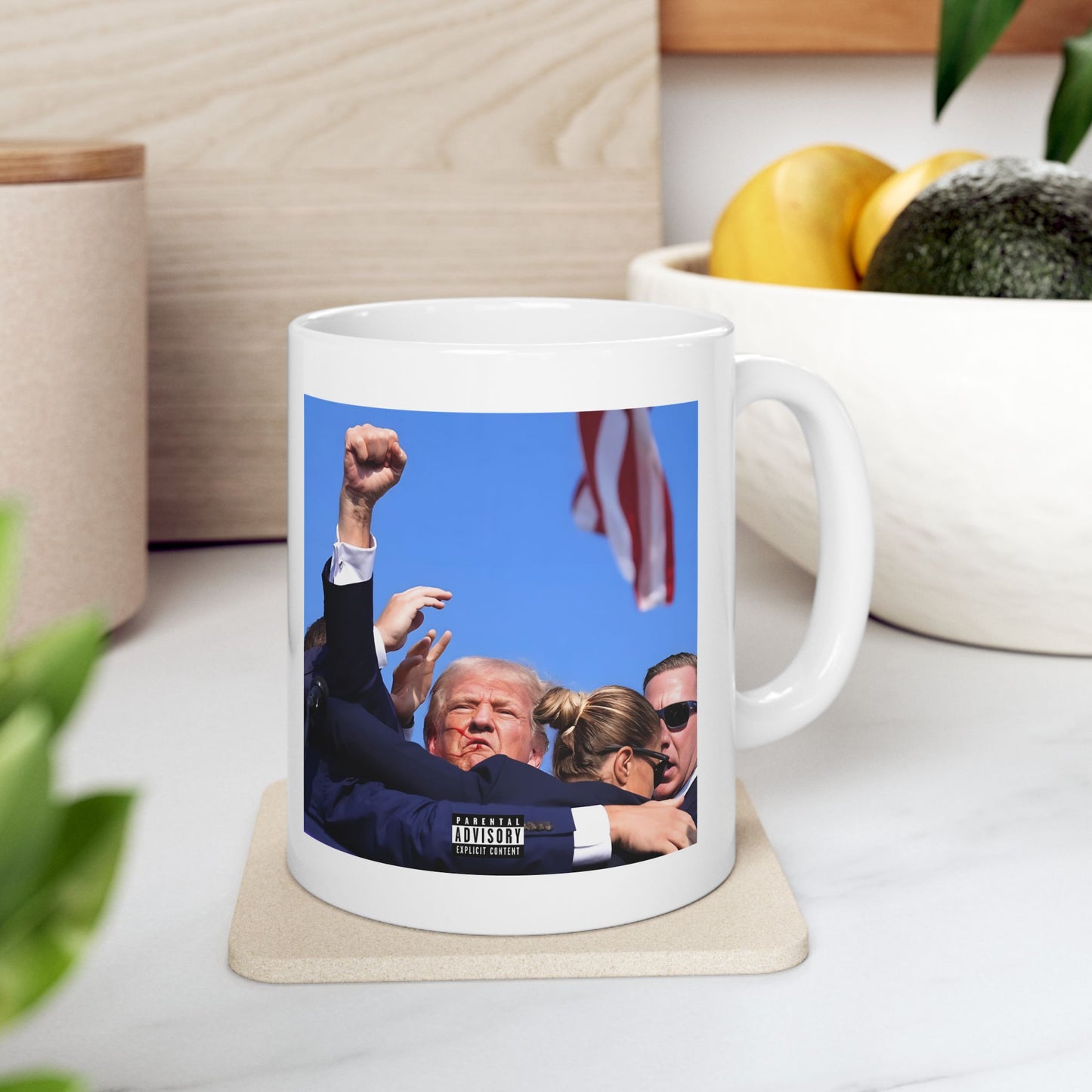 Mug - Trump MAGA Fight with Parental Advisory - Patriotic Coffee Cup Gift