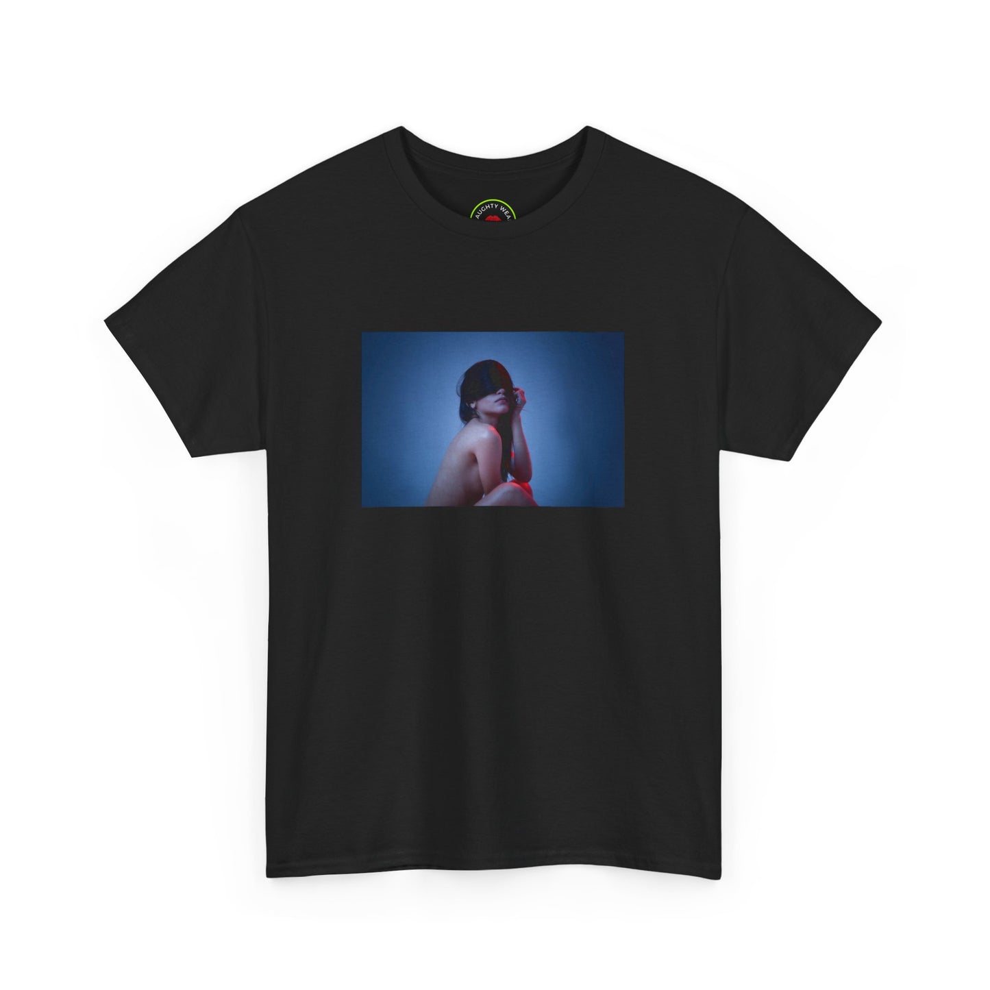 Sensual Blindfolded Girl T-Shirt - Unique and Eye-catching Art Tee