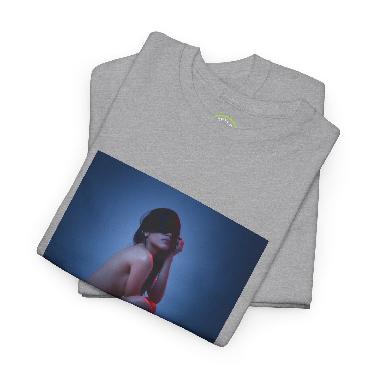 Sensual Blindfolded Girl T-Shirt - Unique and Eye-catching Art Tee