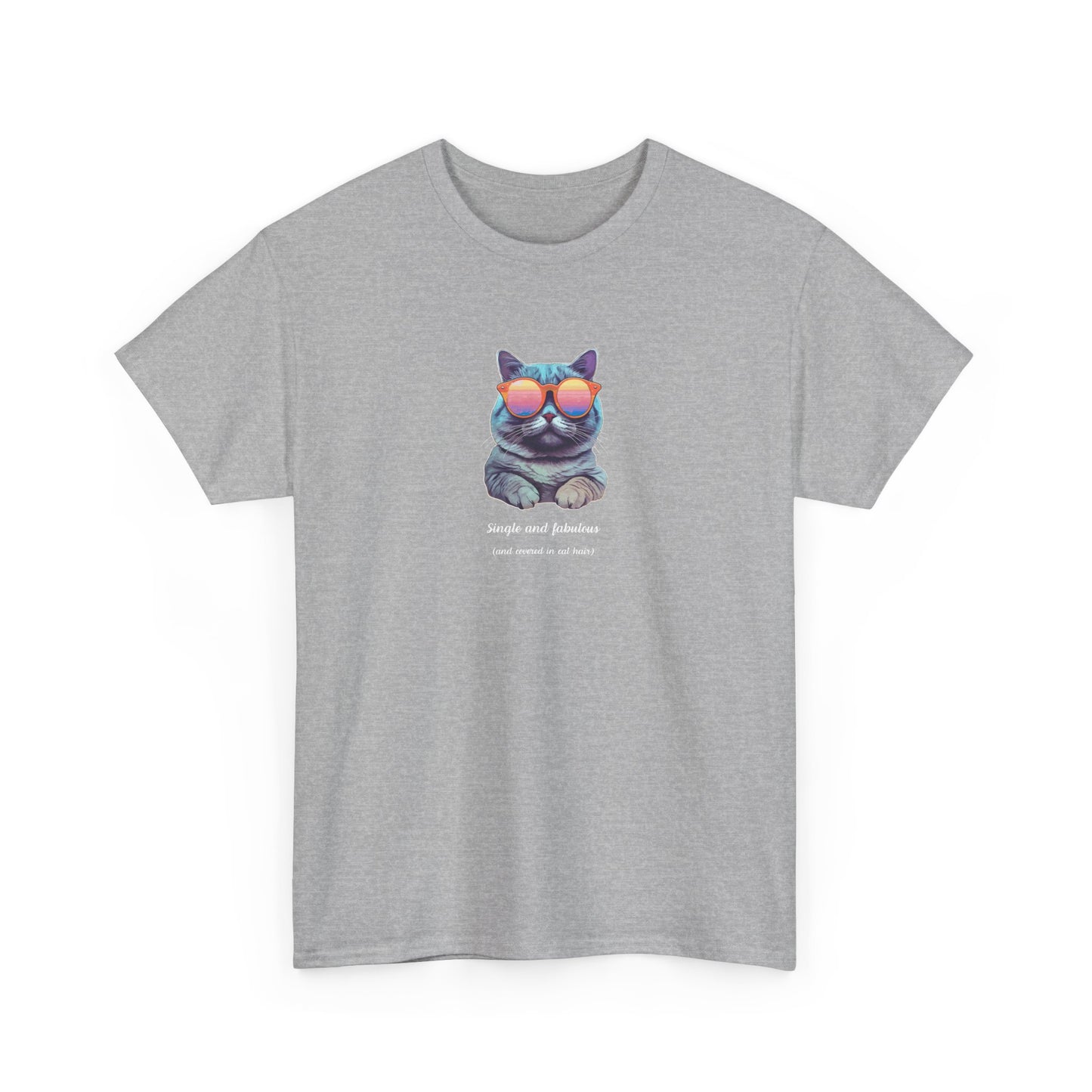 Single and Fabulous Cat T-Shirt Funny Cat Hair Shirt for Women