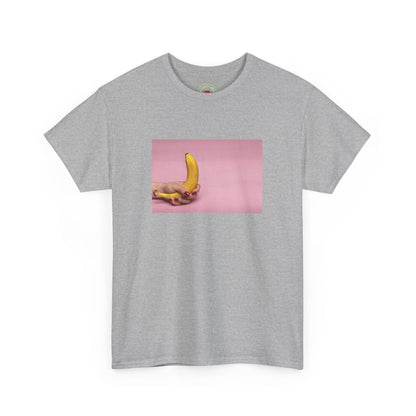 Erotic Girl's Hand Holding Banana Tight Tee - Unique and Provocative Design